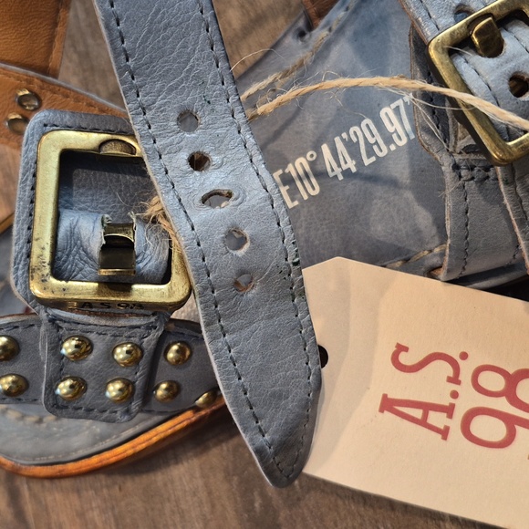 7/7.5 A.S. 98 Glenny Strappy Supple Leather Studded Detail Sandals - Picture 11 of 15